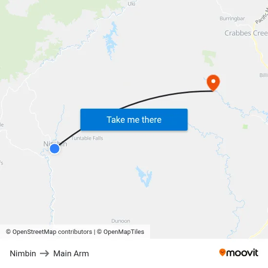 Nimbin to Main Arm map