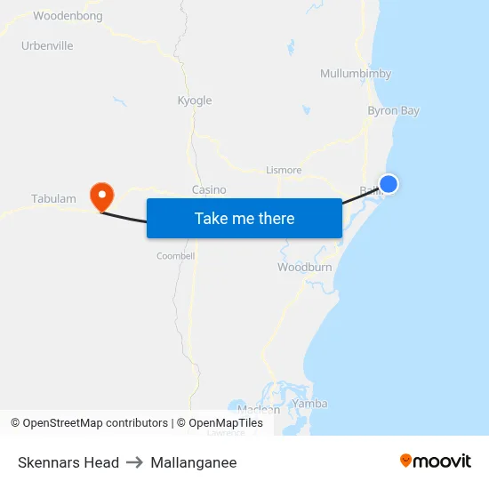 Skennars Head to Mallanganee map