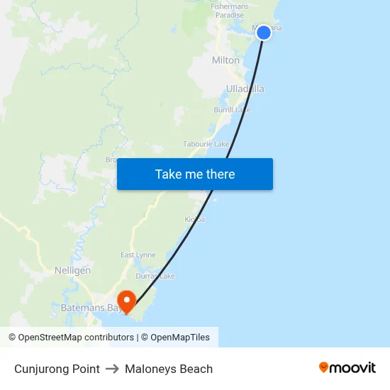 Cunjurong Point to Maloneys Beach map