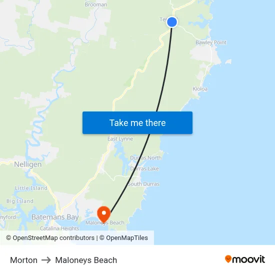 Morton to Maloneys Beach map