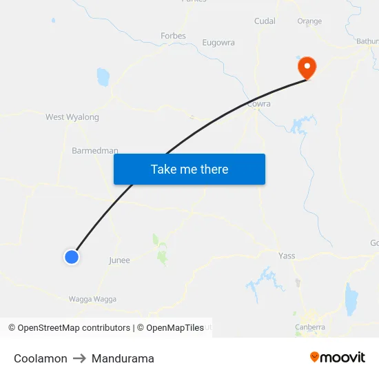 Coolamon to Mandurama map