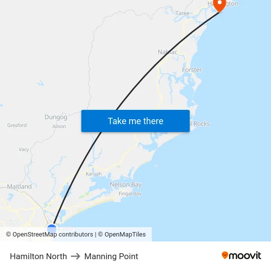 Hamilton North to Manning Point map