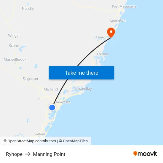 Ryhope to Manning Point map