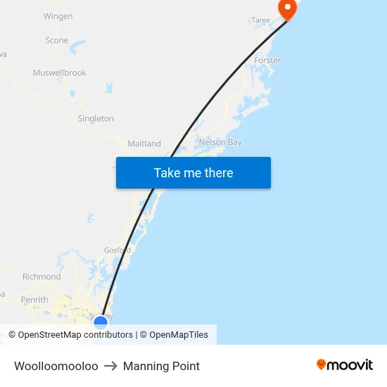 Woolloomooloo to Manning Point map