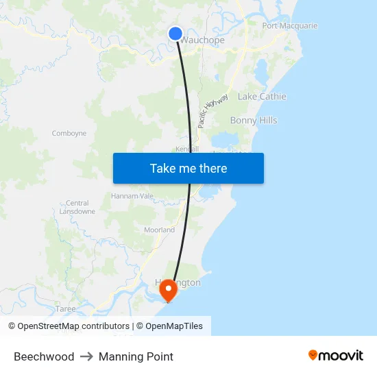 Beechwood to Manning Point map