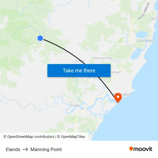 Elands to Manning Point map