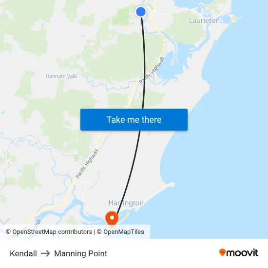 Kendall to Manning Point map