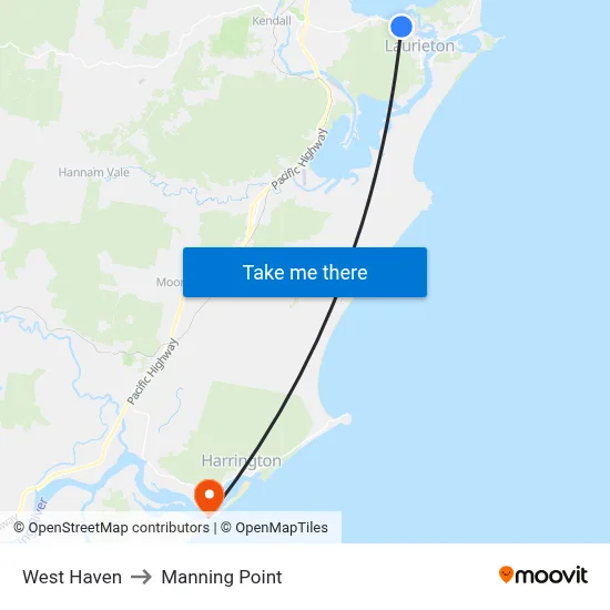 West Haven to Manning Point map