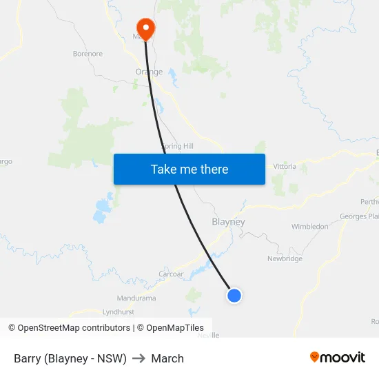 Barry (Blayney - NSW) to March map