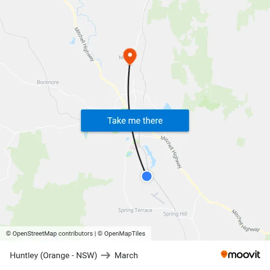 Huntley (Orange - NSW) to March map
