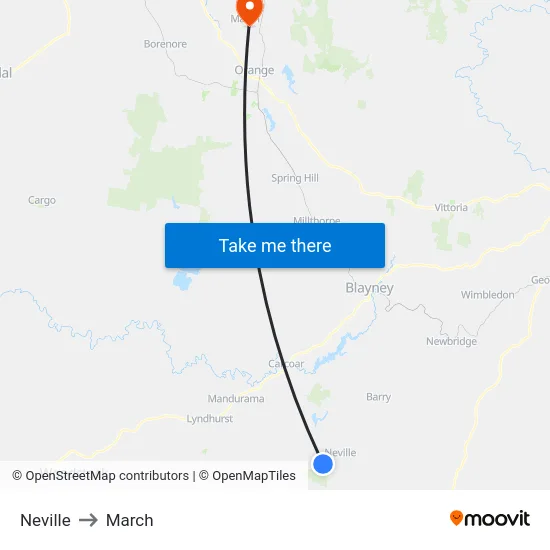 Neville to March map