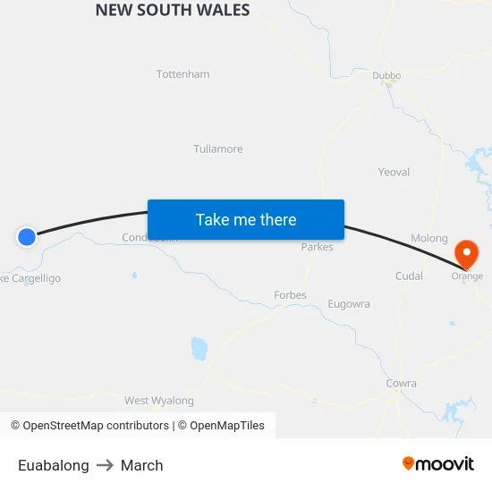 Euabalong to March map