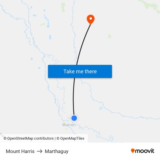 Mount Harris to Marthaguy map