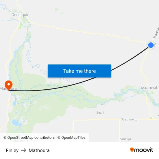Finley to Mathoura map