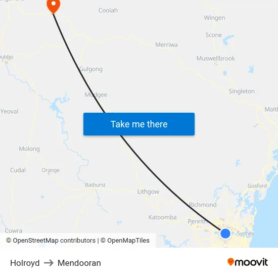 Holroyd to Mendooran map