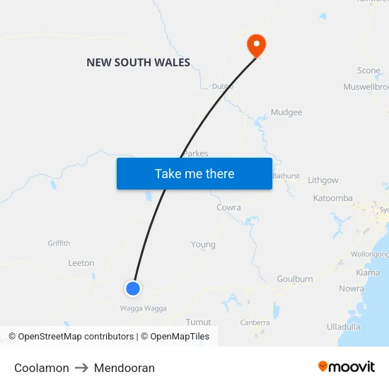 Coolamon to Mendooran map