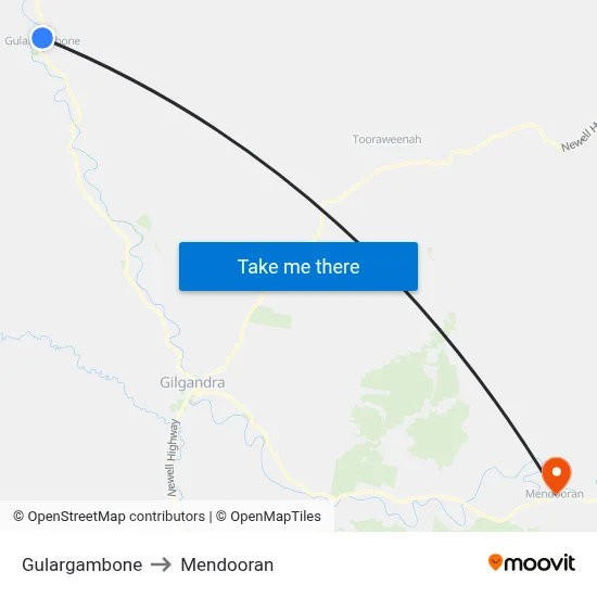 Gulargambone to Mendooran map
