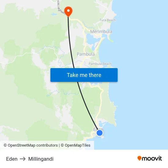 Eden to Millingandi map