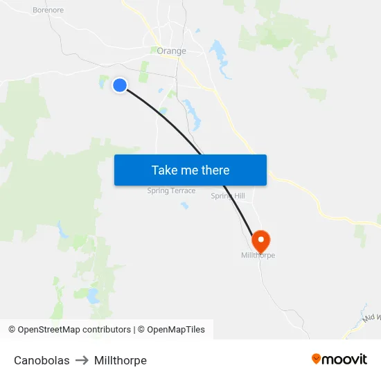 Canobolas to Millthorpe map