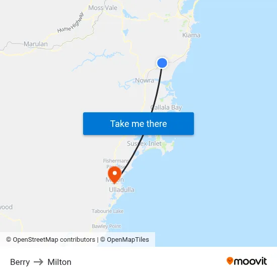 Berry to Milton map