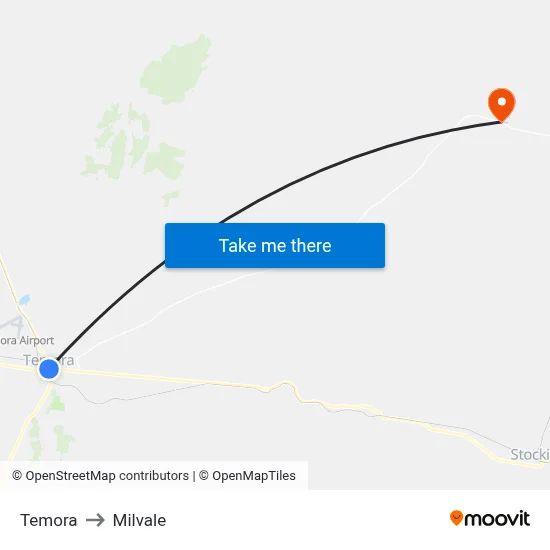 Temora to Milvale map