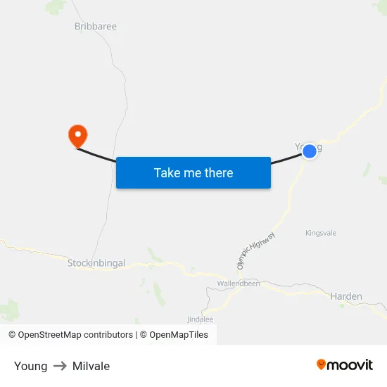 Young to Milvale map