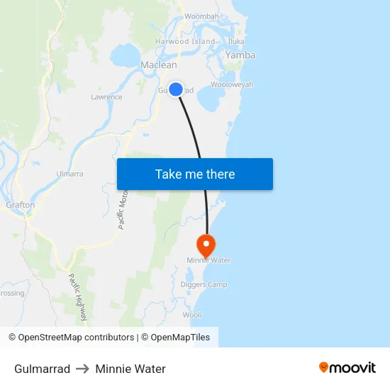 Gulmarrad to Minnie Water map
