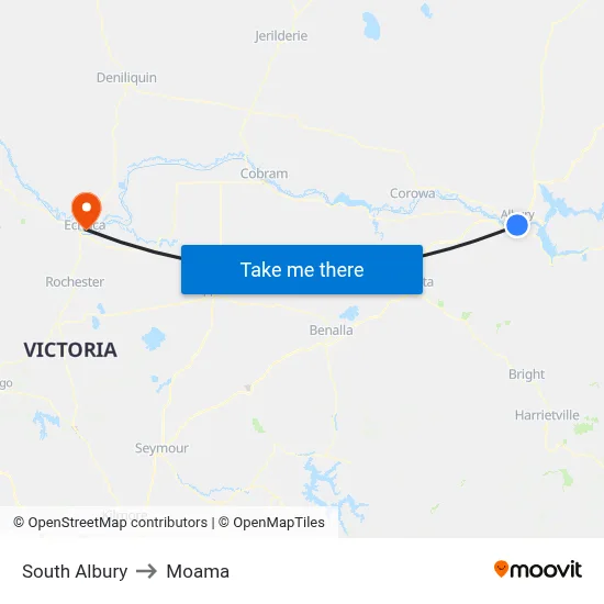 South Albury to Moama map