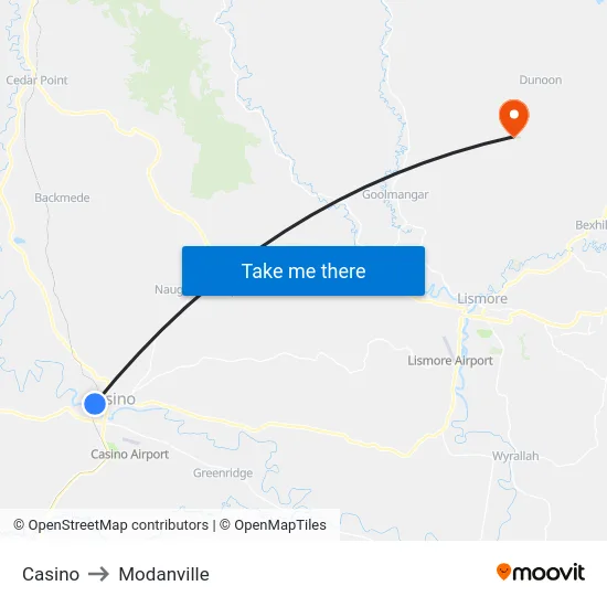 Casino to Modanville map