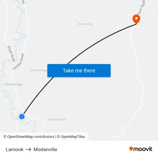 Larnook to Modanville map