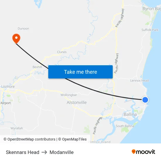 Skennars Head to Modanville map