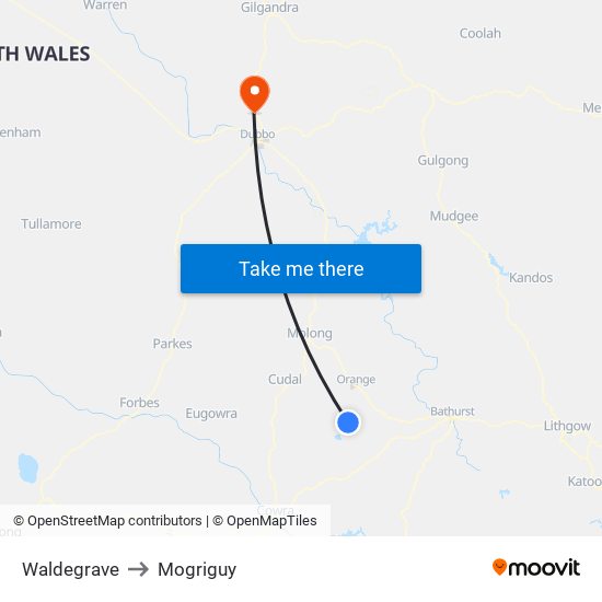 Waldegrave to Mogriguy map