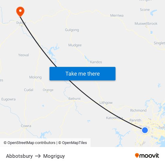 Abbotsbury to Mogriguy map