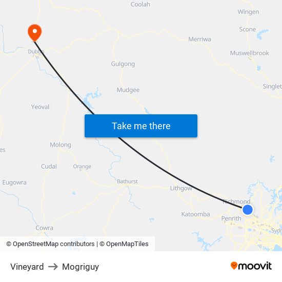 Vineyard to Mogriguy map