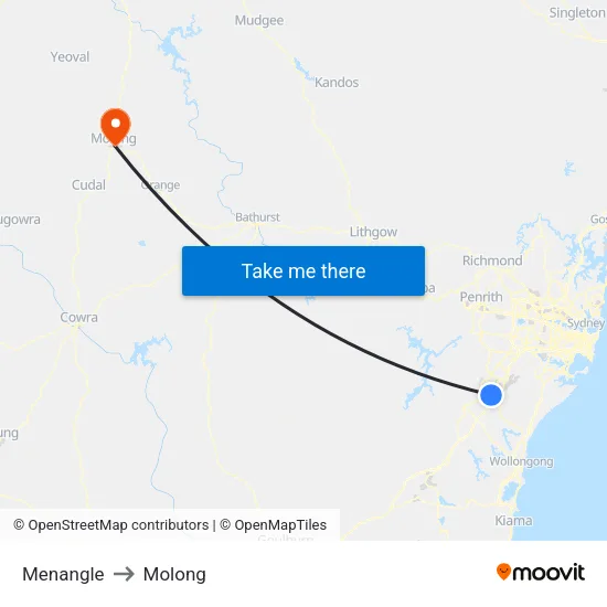 Menangle to Molong map