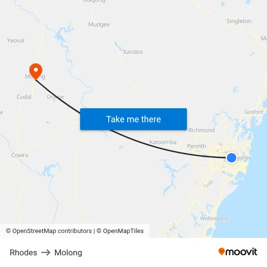 Rhodes to Molong map