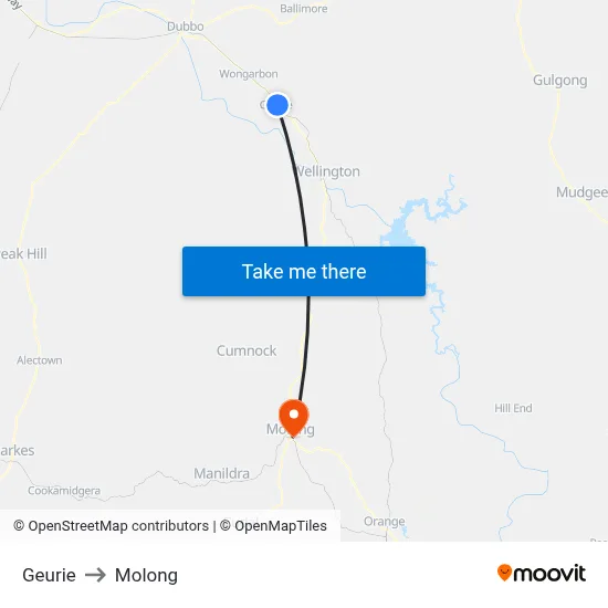Geurie to Molong map