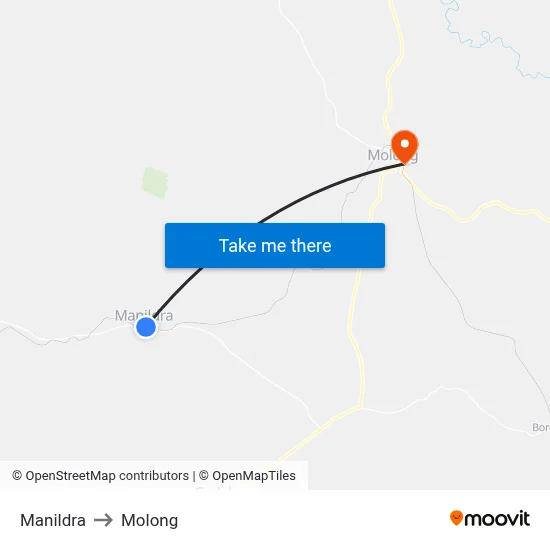 Manildra to Molong map