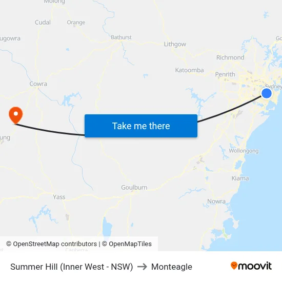Summer Hill (Inner West - NSW) to Monteagle map