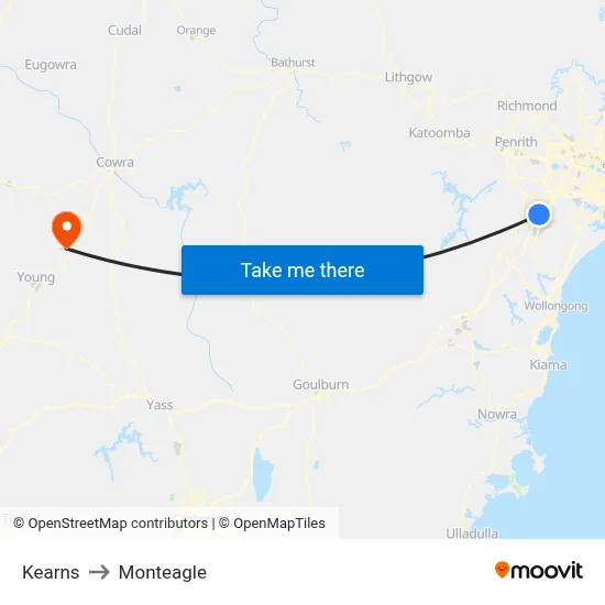 Kearns to Monteagle map