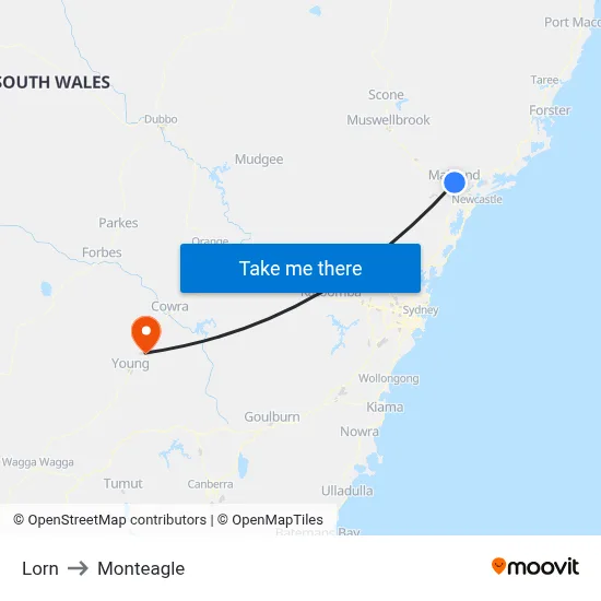Lorn to Monteagle map