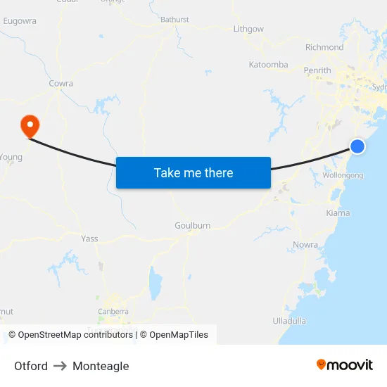 Otford to Monteagle map