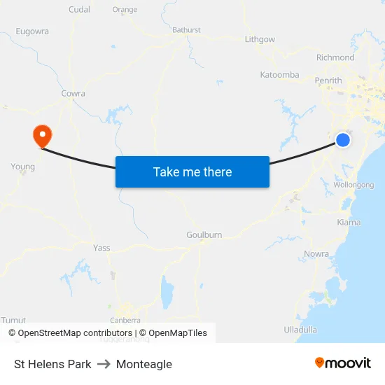 St Helens Park to Monteagle map