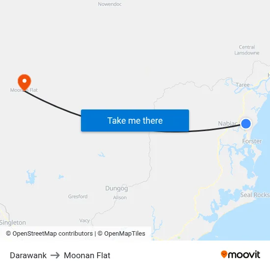 Darawank to Moonan Flat map