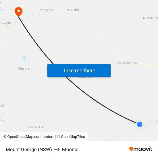 Mount George (NSW) to Moonbi map