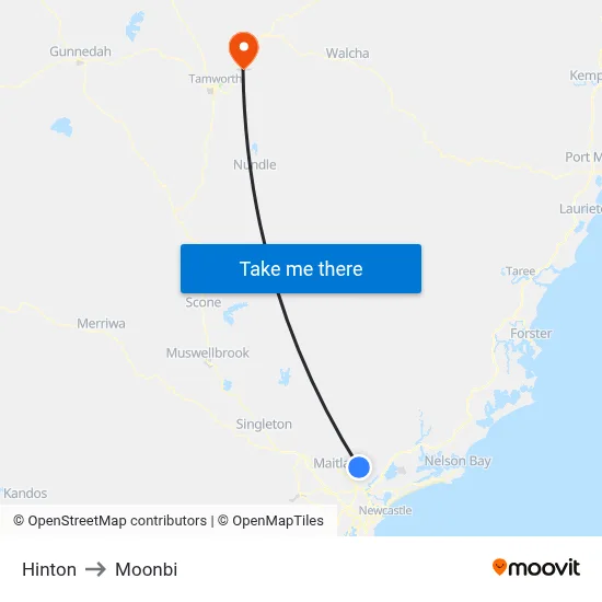 Hinton to Moonbi map
