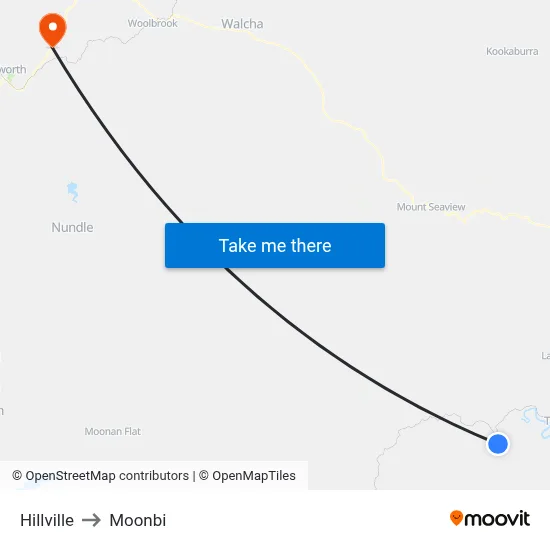Hillville to Moonbi map