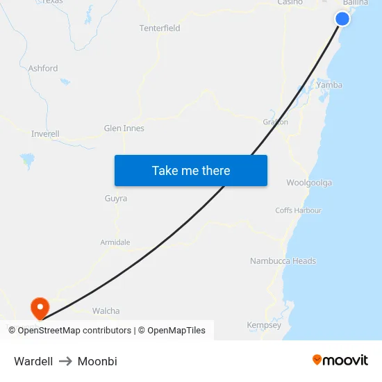Wardell to Moonbi map