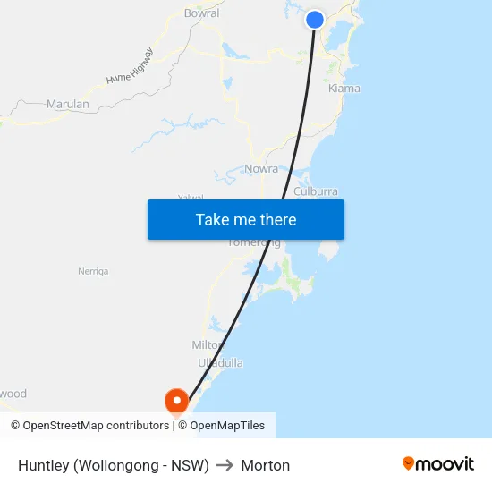 Huntley (Wollongong - NSW) to Morton map