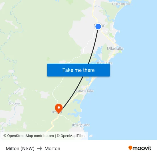 Milton (NSW) to Morton map